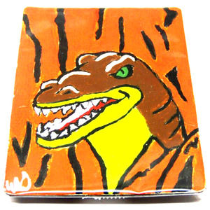 One of a Kind Raptor Dinosaur Magnet for Fridge Hand Painted and Unique